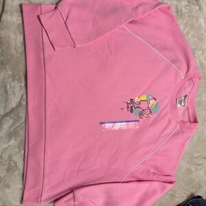 Pink Barbie Sweatshirt with Colorful Graphic